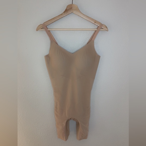 HONEYLOVE Womens Beige SuperPower Mid Thigh Bodysuit Size Small Slimming Shaping - Picture 3 of 10